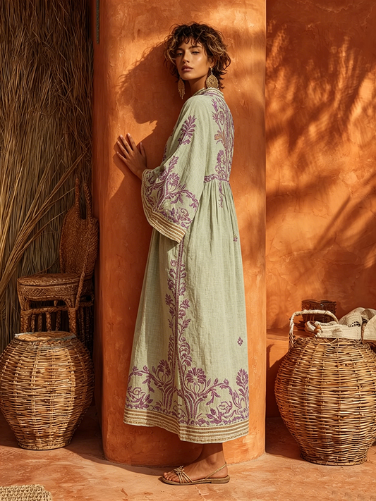 Celestina - Abito boho ricamato dal fascino mediterraneo